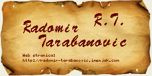 Radomir Tarabanović vizit kartica